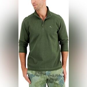Tommy Bahama Green Zip Up Sweater
